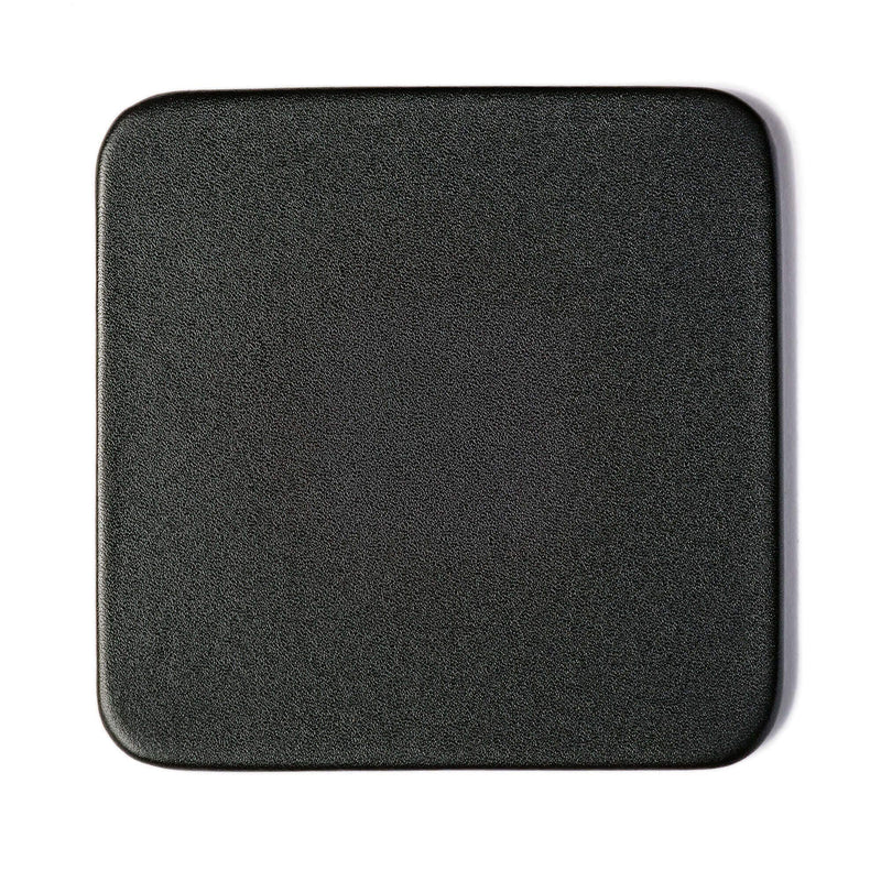 NewNest Australia - Dacasso Black Leatherette 4 Square Holder Coaster Set 