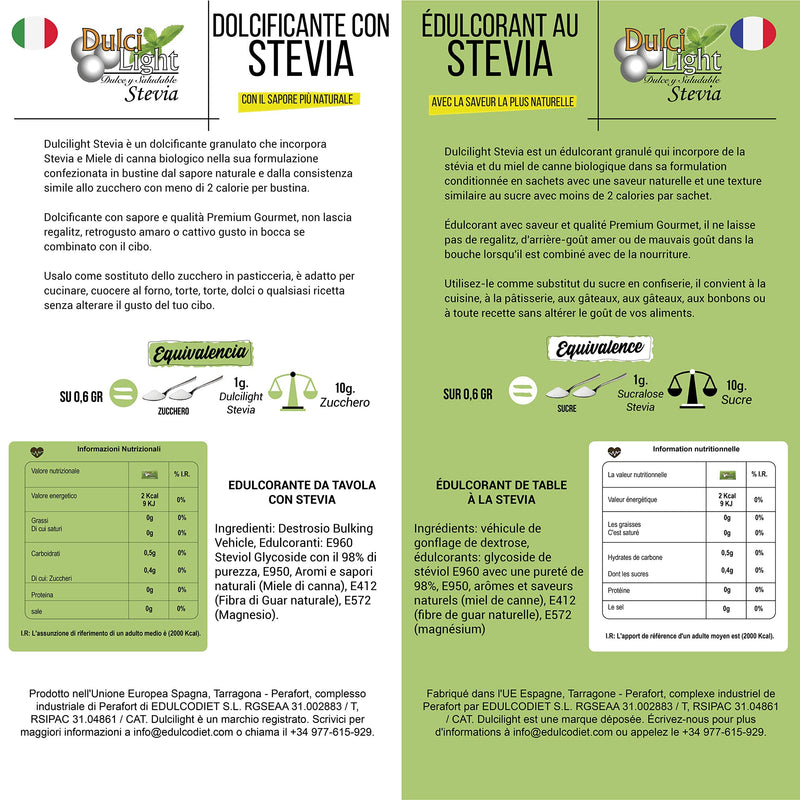 ‚édulci Light Dulce Y Favorable Stevia Sweetener Sticks 3X 100 Pieces, Individually Packaged, Low-Calorie Sweetener For Drinks And Food, Natural Sugar Substitute - NewNest Australia