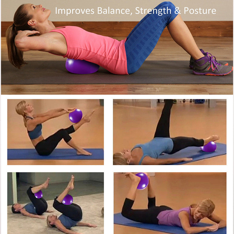 Vaupan Mini Exercise Ball, 9 Inch Small Gym Ball with Inflatable Straw for Yoga, Pilates, Stability, Barre, Physical Therapy, Stretching and Core Training, Improves Balance, Strength Purple - NewNest Australia