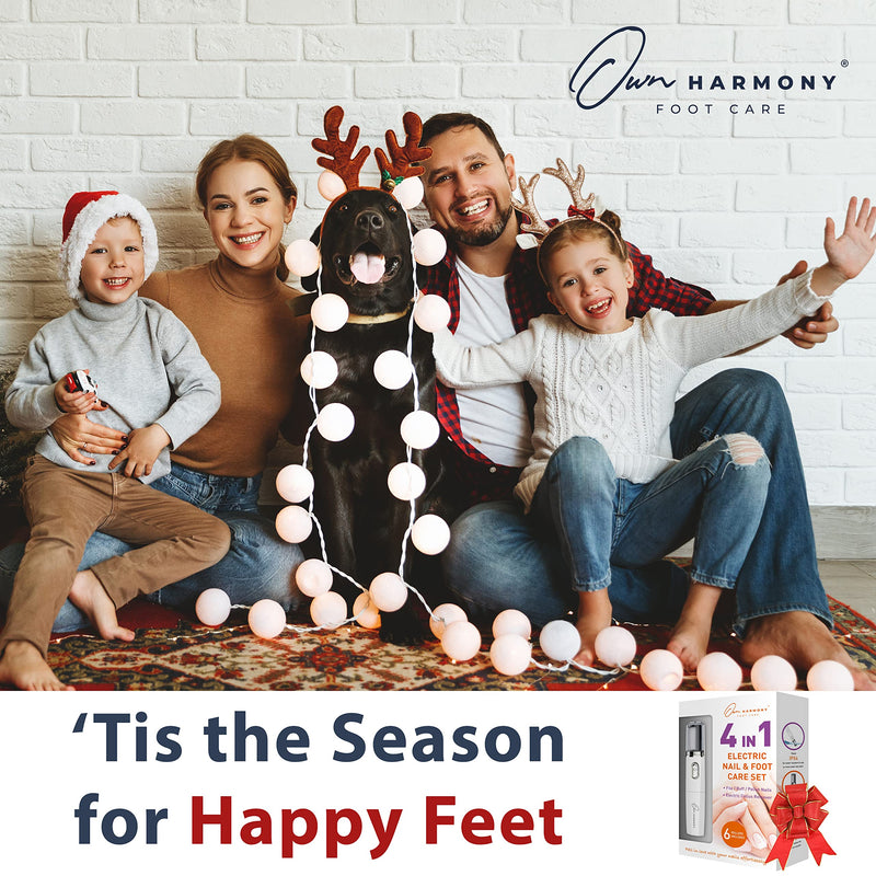 Own Harmony Electric Foot File Callus Remover & Electronic Nail File (4 in 1) Best Mani Pedi Tools - Professional Manicure & Pedicure Care Set - Perfect Toenail Polisher and Shine Buffer (USB Cord) White - NewNest Australia