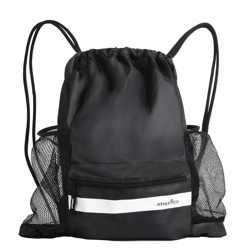 Athletico Drawstring Soccer Bag - Soccer Backpack for Boys or Girls Can Also Carry Basketball or Volleyball Black - NewNest Australia