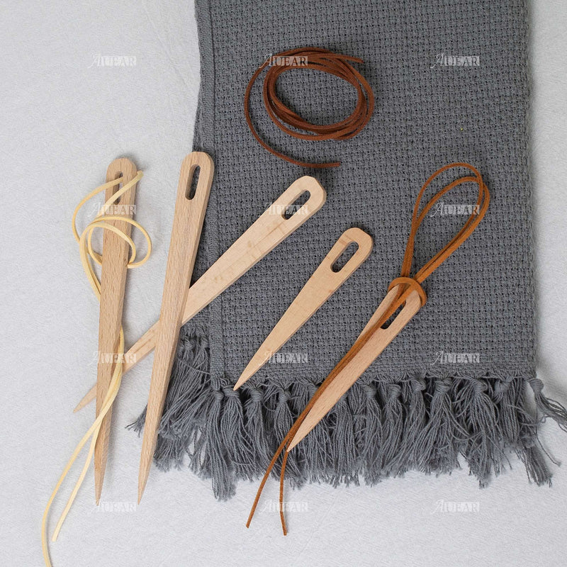 AUEAR, 5 Pack Wood Weaving Crochet Needle Wooden Hand Loom Stick Tapestry Sewing Making DIY Crafts Tools - NewNest Australia