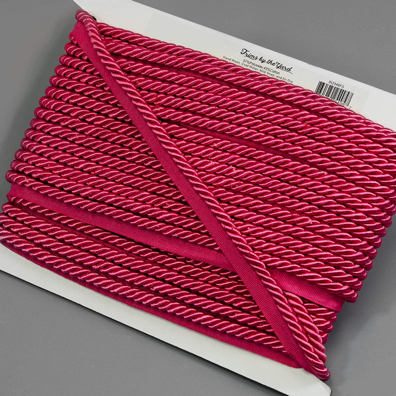 Trims by the Yard Hilda 3/8" Twisted Lip Cord Fuchsia | (10 Yard Cut) Trim - NewNest Australia