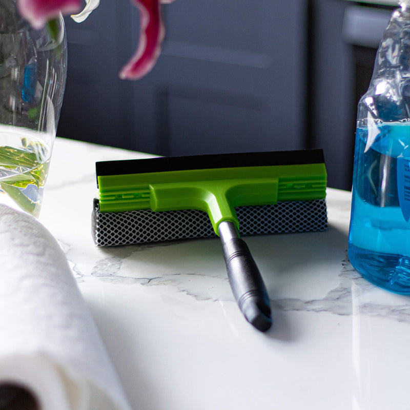 Window Squeegee Cleaning Tool | Squeegee Cleaner for Windows, Glass, Car Windshield | 2-in-1 Squeegee and Scrubber Sponge Washing Kit | Multi-Surface Washer - Indoor Outdoor Use - NewNest Australia