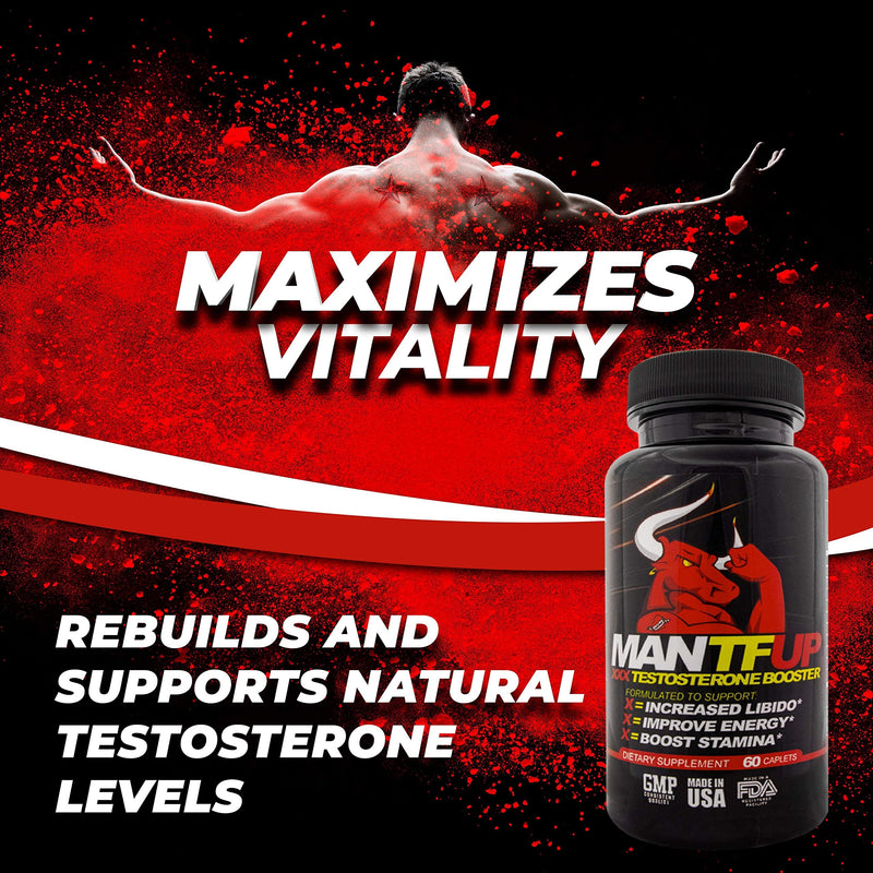 Dynamism Labs MANTFUP Testosterone Booster for Men | Natural Enhancement to Boost Sexual Health, Libido, Stamina & Energy | Vegan with Horny Goat Weed | Made in USA (1 Month Supply, 60 Caplets) - NewNest Australia