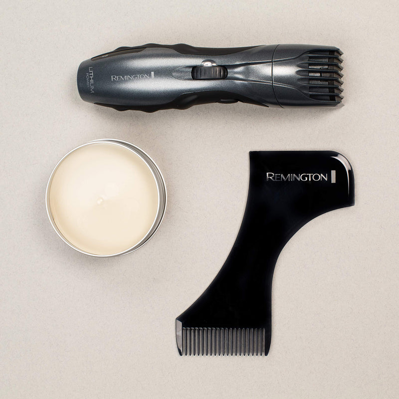 Remington Barba Beard Trimmer Mb350L, Long Lasting Lithium Battery, Ceramic Coated Blades, Detail And Long Hair Trimmers, 1.5 - 18 Mm Length Adjustment, Includes Beard Stencil, Mains/Battery Powered - NewNest Australia