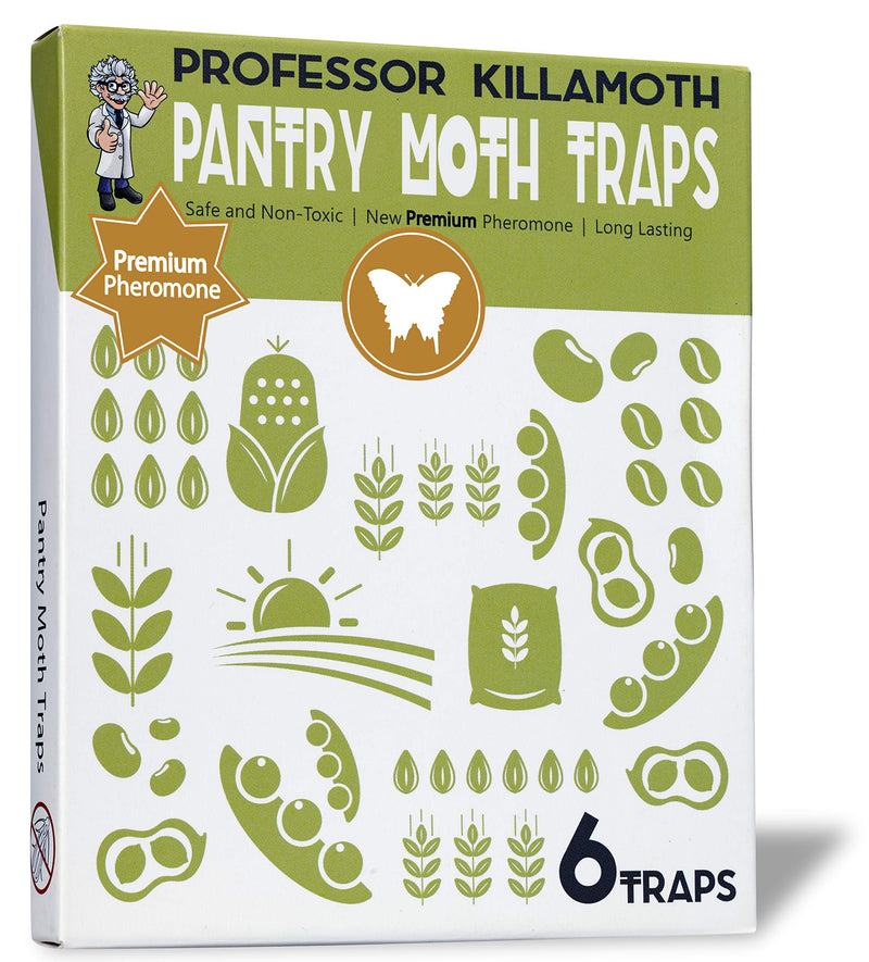 NewNest Australia - Professor Killamoth Pantry Moth Traps 6 Pack | Child and Pet Safe | No Insecticides | Premium Attractant 
