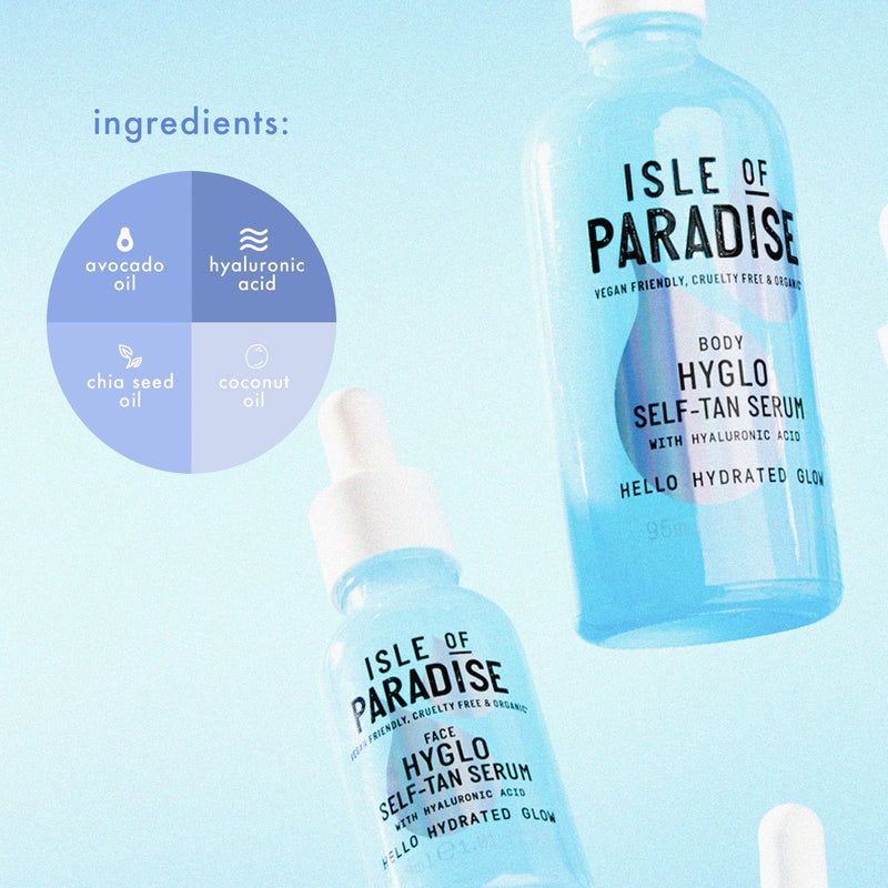 Isle of Paradise HYGLO FACE Fake Tan Serum (30 ml) Gradual Self Tanning Skin Care with Hyaluronic Acid Natural Ingredients & Vegan - NewNest Australia