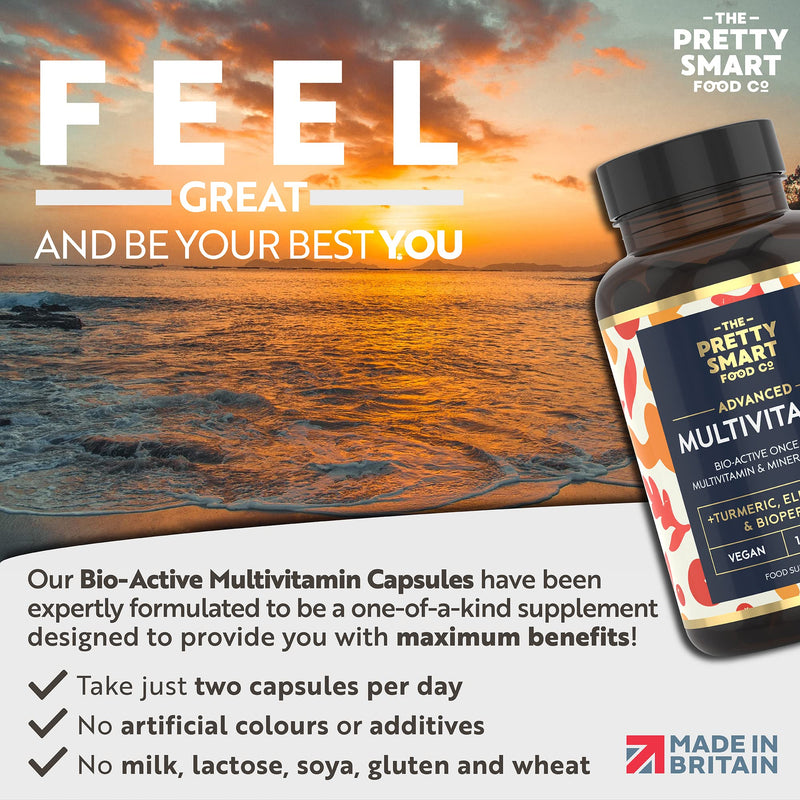 Powerful Multivitamins and Minerals - Multivitamin Tablets for Men & Women - Highly Bioavailable Vitamins & Minerals - 38 Ingredients & Herbal Extracts - 120 Easy to Swallow Capsules - Made in The UK - NewNest Australia