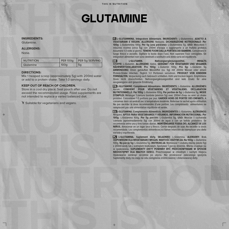 Bulk L-Glutamine Powder, Neutral Flavor, 1 kg, Packaging May Vary 100 Servings (Pack of 1) - NewNest Australia