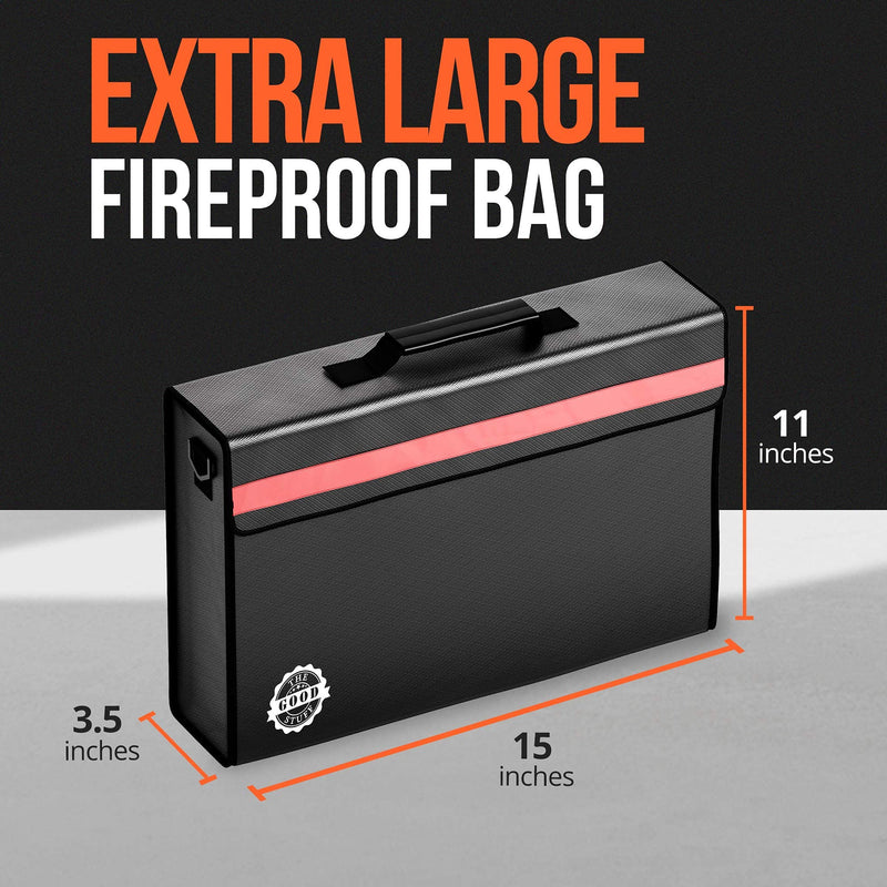 The Good Stuff Fireproof Waterproof Document Storage Bags (2000℉), Protect Important Documents from House Fires, Hurricanes, and Tornadoes, Easy to Carry Fireproof Box Bags (Extra Strength) - NewNest Australia