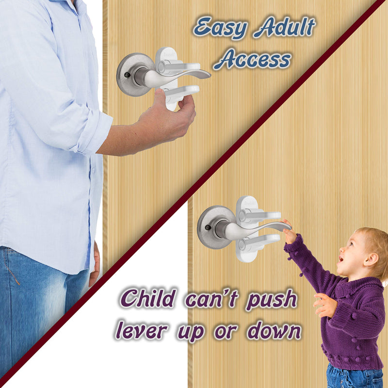 New & Improved Door Lever Baby Safety Lock - Prevent Little Kids from Opening Doors with A Child Proof Door Handle Lock - 3M Adhesive - Driddle - NewNest Australia