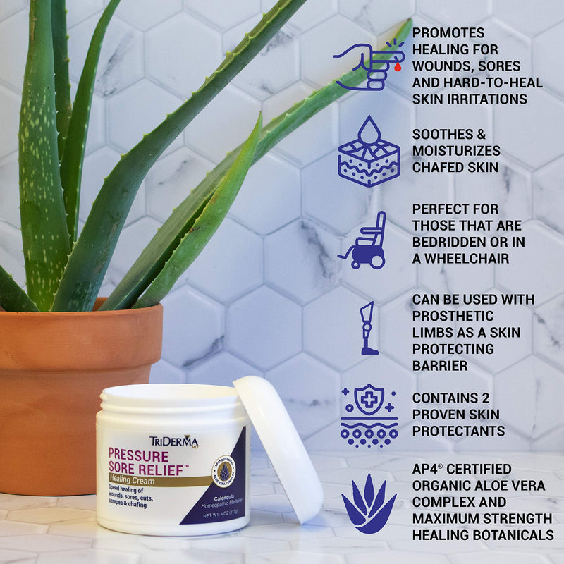 TriDerma Pressure Sore Relief Healing Cream, 4 Ounces - NewNest Australia