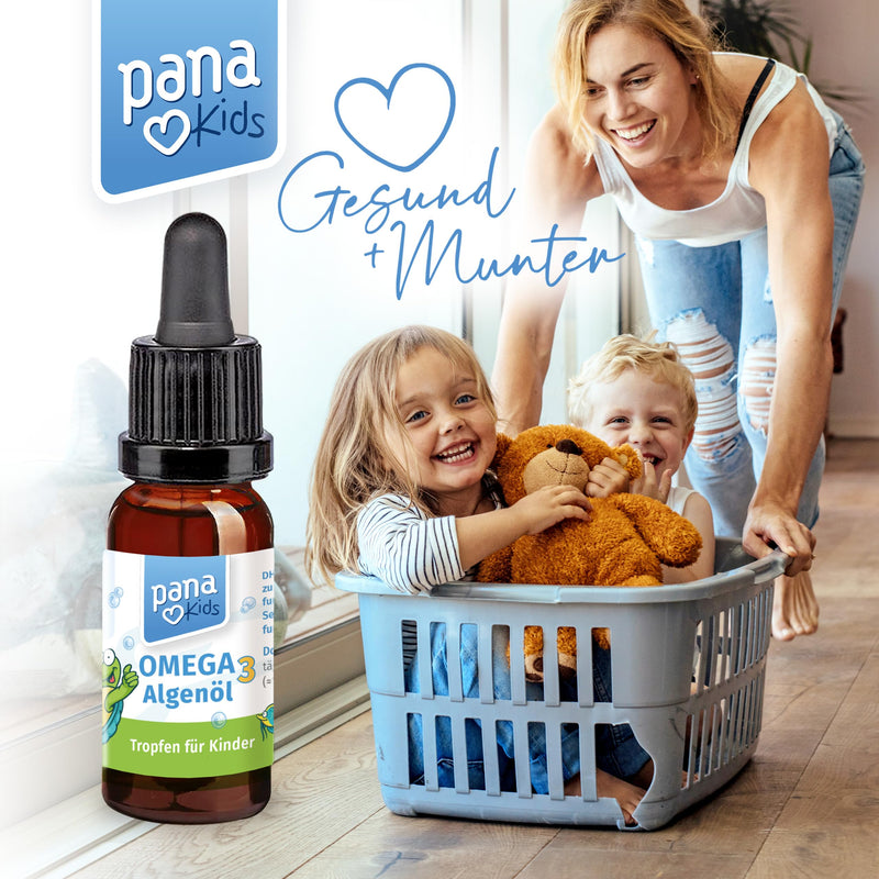 Omega 3 drops for children - from 4 years - 100% vegan - 20 ml - with DHA (316 mg) & EPA (158 mg) - Omega 3 children made from algae oil - NewNest Australia