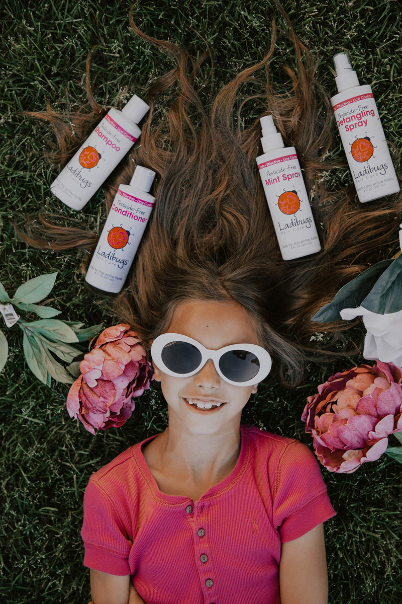 Ladibugs Detangler Spray 8oz | Best Kids Hair Detangling | Leave-in Conditioner & Head Lice Deterrent | Natural, Sulfate-Free, Made in The USA - NewNest Australia