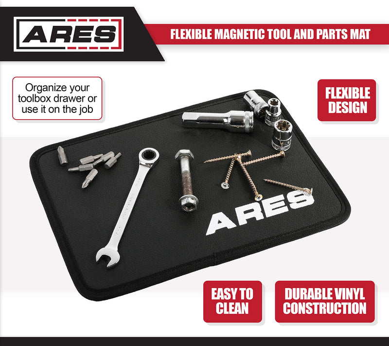 ARES 60033 - Flexible Magnetic Tool and Parts Mat - Thin Profile Perfect for Toolbox Drawers - Tool Holder Conforms to Body Panels - Tools Stay Vertical, Horizontal and Upside Down - NewNest Australia