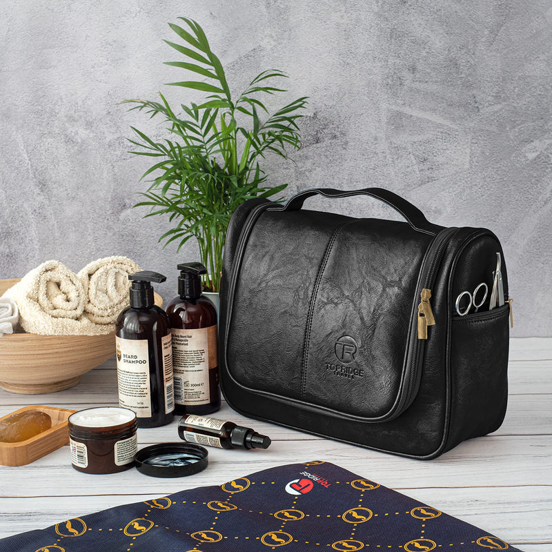 Hanging Toiletry Bag for Men with Pack Pouch | Large | Toiletries Bag Organiser | Multiple Compartments | Large Men's Wash Bag with Hook for Toiletries, Cosmetics Travel Kits | Gift for Men Black - NewNest Australia