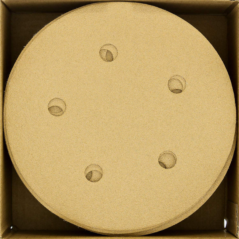 Dura-Gold - Premium - Variety Pack - 5" Gold Sanding Discs - 5-Hole Dustless Hook and Loop for DA Sander - Box of 50 Finishing Sandpaper Discs for Woodworking or Automotive - NewNest Australia