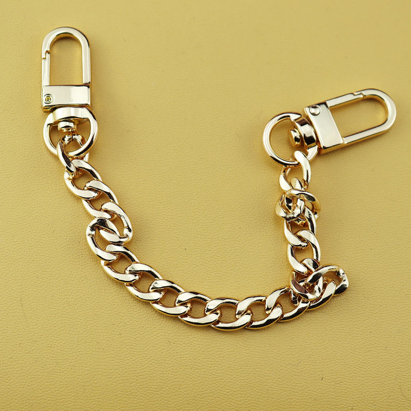 HEEHEE 7.9" Mini Purse Chain Strap More Upscale Color Tone Wearing Comfortable Slim Wide 8mm Quality Metal Flat Chains Handbag Replacement Straps Gold 1 PCS for Shoulder Cross Body Wallet Clutch Gold 7.9" - NewNest Australia