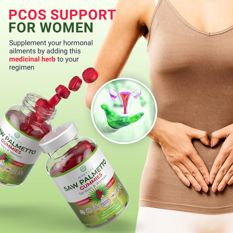 Saw Palmetto Extract Gummies for Hair Loss (300mg) Saw Palmetto Prostate Supplements for Men - DHT Blocker for Women Hair Growth, Hormonal Balance, PCOS Supplement, Urinary Tract, Gluten-Free & Vegan - NewNest Australia