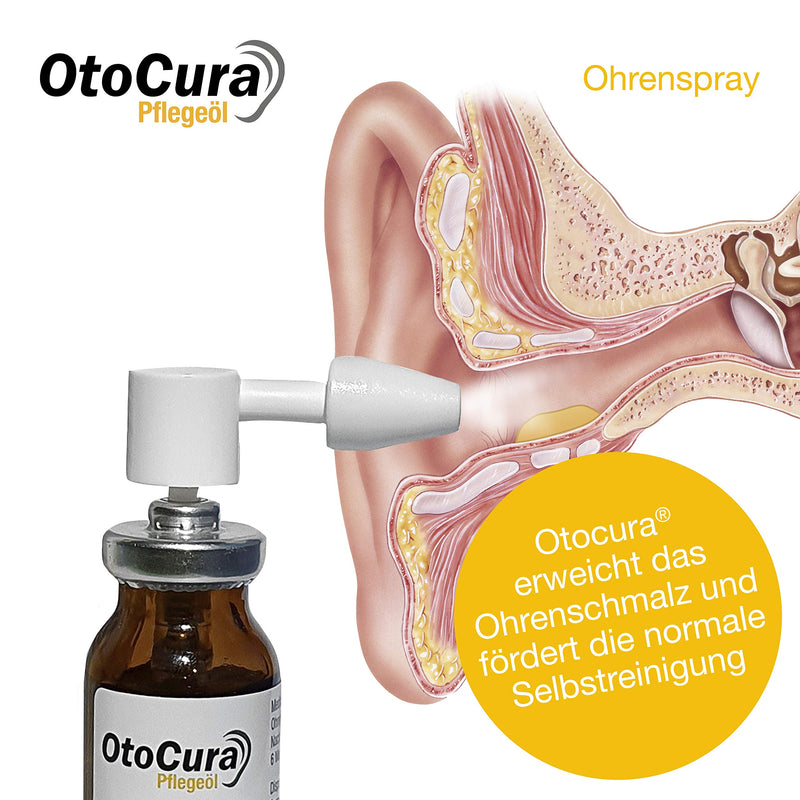 OtoCura ear spray 10 ml, ear cleaner made from olive oil, almond oil and calendula oil for ear cleaning and care of the external ear canal - NewNest Australia