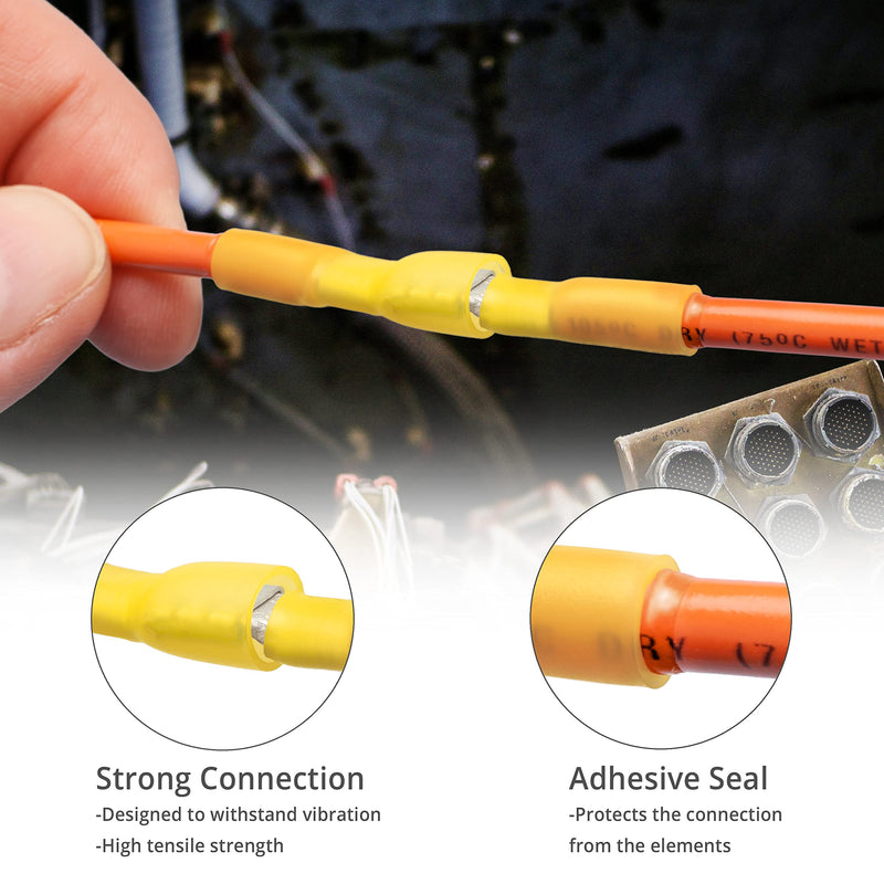 90 PCS Wirefy Female Spade Connectors - Heat Shrink Spade Connector Kit - Quick Disconnect Wire Connectors - Electrical Spade Terminals - Yellow 12-10 Gauge - NewNest Australia