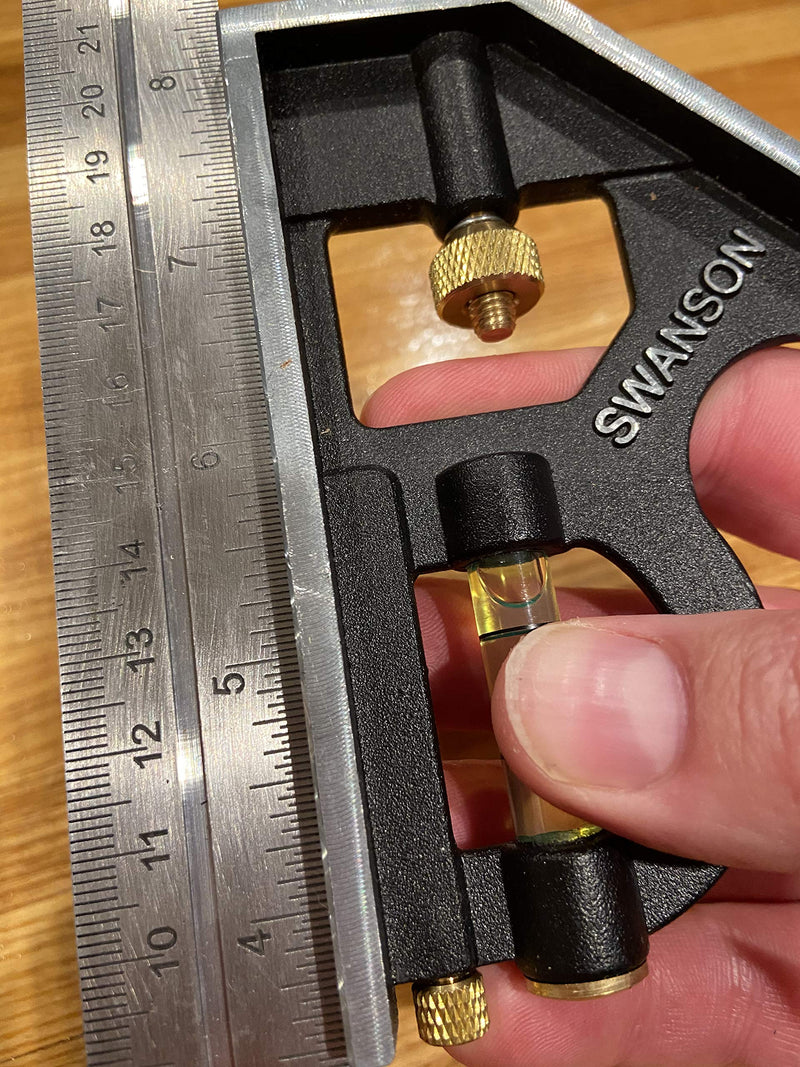 Swanson Tool Co TC132 12-Inch Combo Square with Cast Zinc Body, Stainless Steel Ruler and Brass Bolt 12 Inch - NewNest Australia