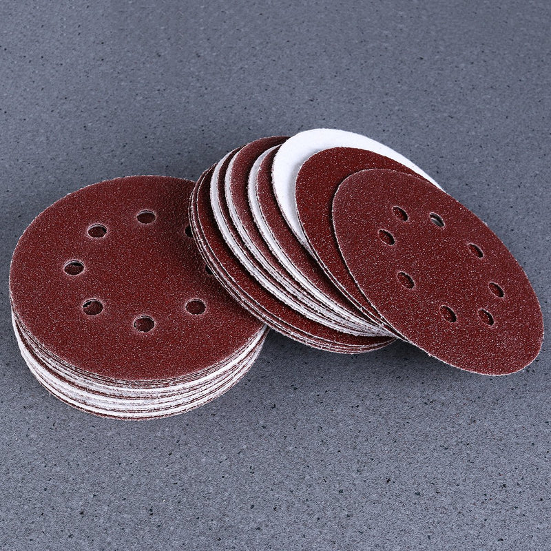 UEETEK Hook and Loop Sanding Discs 8 Hole 5 Inch Sandpaper Round Shape（A Pack of 50） (40 Grit) 40 Grit - NewNest Australia