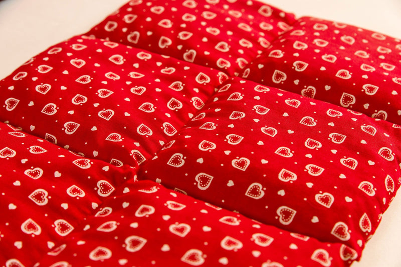 Cherry stone pillow large 40x30cm 6-chamber, hearts-red - e.g. back, stomach - heat pillow grain pillow for microwave and oven - cherry stone pillow 30x40 hearts-red cherry stones - NewNest Australia