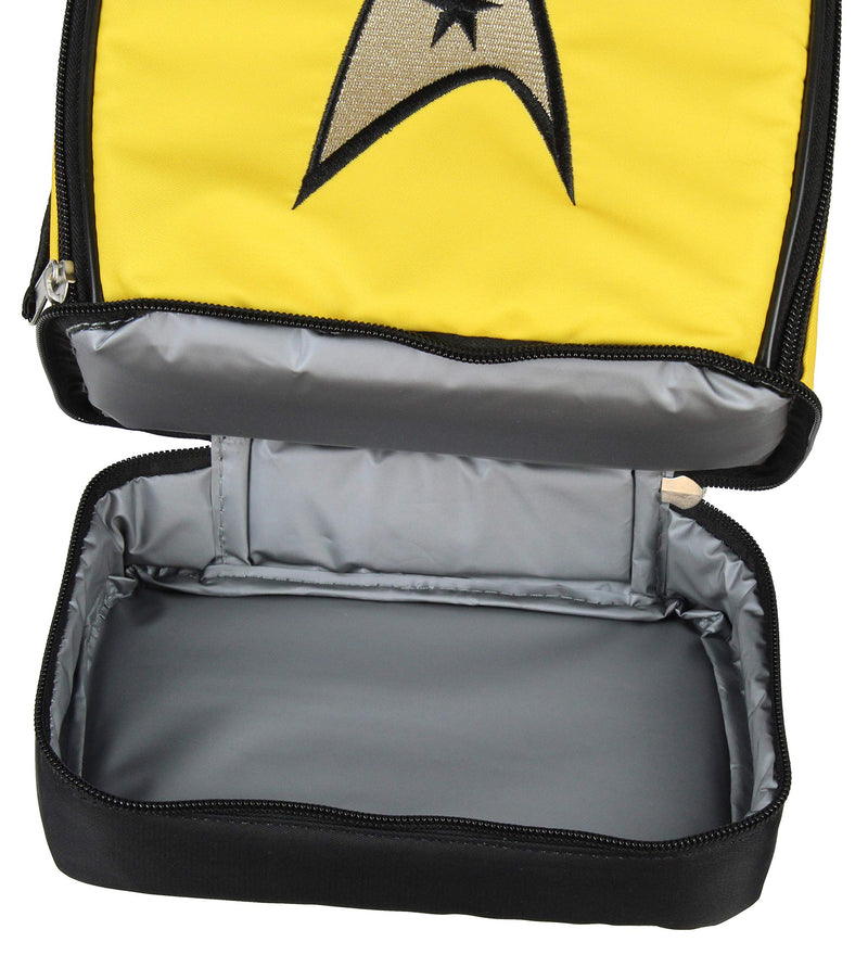 NewNest Australia - Star Trek The Original Series Captain Kirk Embroidered Command Logo Dual Compartment Insulated Lunch Box Bag Tote 