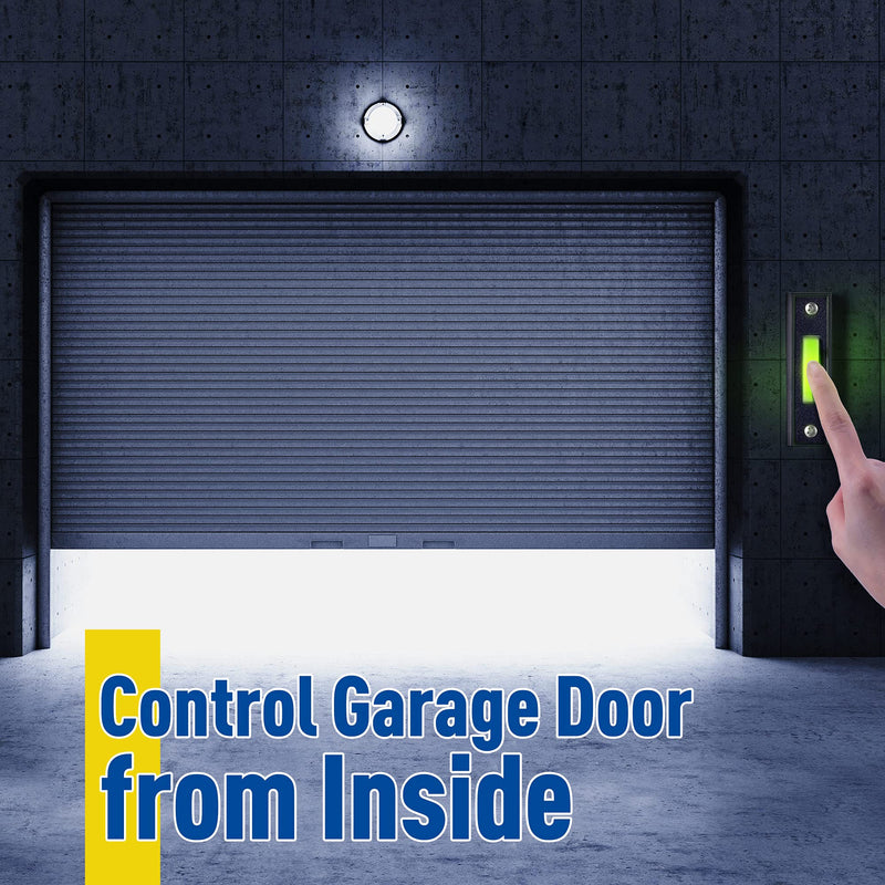 Universal Garage Door Opener Switch, 41A4166 Wired Lighted Wall Mounted Doorbell Push Button, Black Finish with White Center Button - NewNest Australia