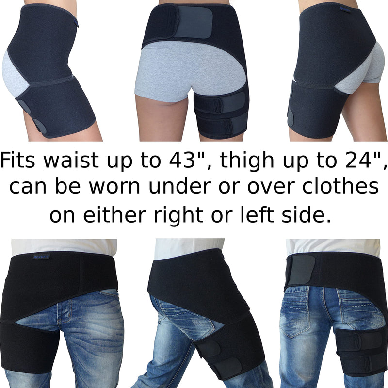 Hip Brace - Sciatica Pain Relief Brace - Thigh Hamstring Compression Support Wrap - Stabilizer for Groin, Hip Flexor, SI Joint for Labral Tear, Arthritis, Bursitis, Sciatic Nerve pain for Men Women - NewNest Australia