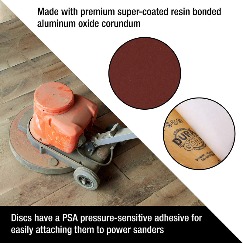 Dura-Gold Premium 12" Sanding Discs - 180 Grit (Box of 5) - Sandpaper Discs with PSA Self Adhesive Stickyback, Fast Cutting Aluminum Oxide Abrasive - Drywall, Floor, Woodworking, Automotive, Sander 180-Grit - NewNest Australia