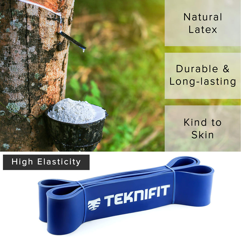 Teknifit Resistance Band - Single Pull Up Power Band - Full Body Workout and Home Fitness Solution - Inc FREE Exercise Guide Download BLUE (XX-HEAVY) - NewNest Australia