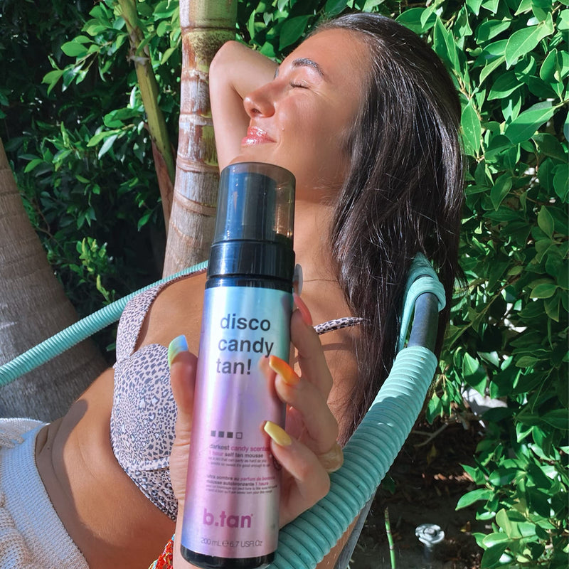 b.tan Dark Self Tanner | Disco Candy Tan - Fast, 1 Hour Sunless Tanner Mousse, Candy-Scented, Sweat-Proof & Transfer Resistant, No Fake Tan Smell, No Added Nasties, Vegan, Cruelty Free, 6.7 Fl Oz disco candy tan! - NewNest Australia