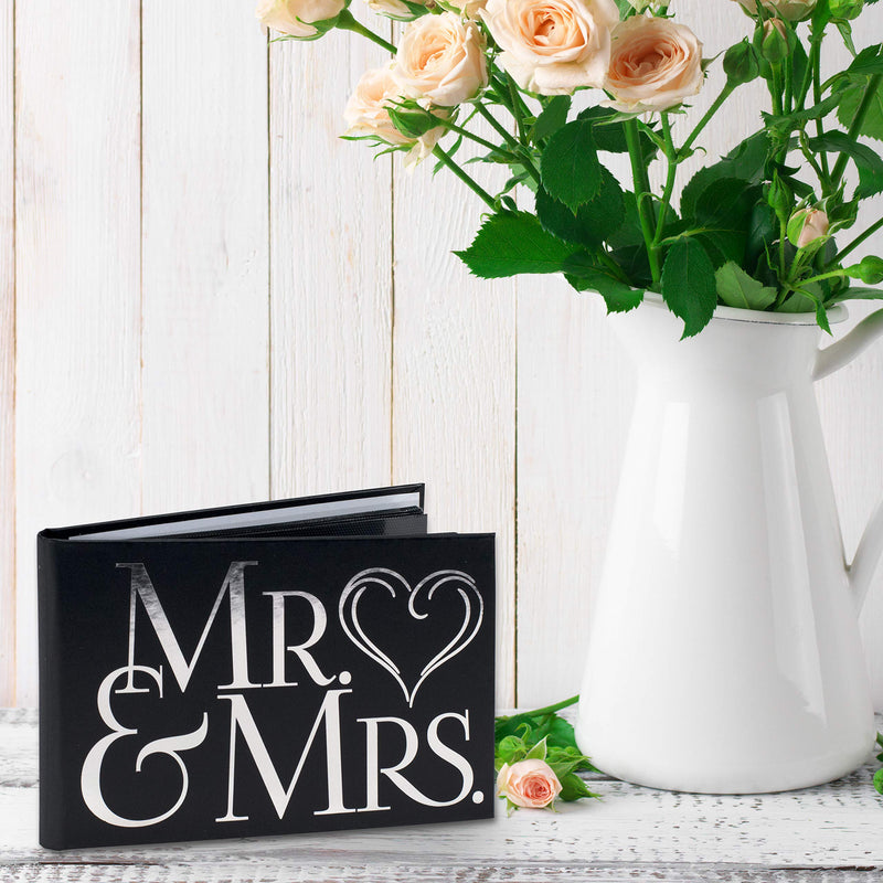 Malden International Designs Wedding Celebrations Mr & Mrs Brag Book Photo Album, 40-4x6, White Black - NewNest Australia