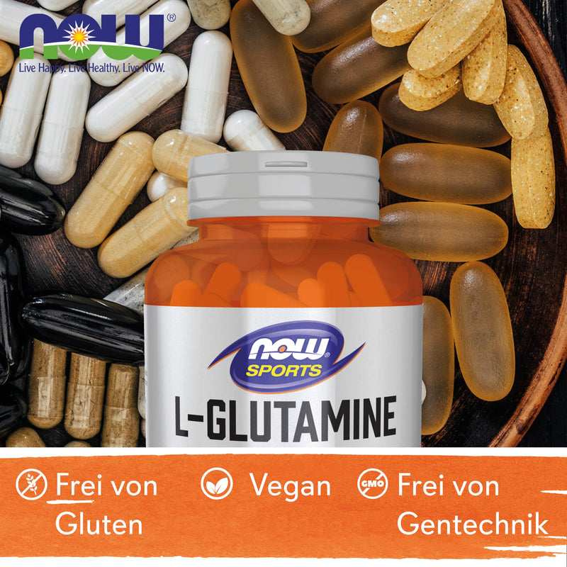 Now Foods, L-Glutamine, Double Strength, 1,000mg, 120 capsules, laboratory tested, amino acid, gluten-free, soy-free, non-GMO - NewNest Australia