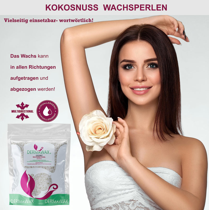 Dermawax Coconut Wax Multidirectional Hypoallergenic Wax Beads For Hair Removal Face Eyebrows Intimate Bikini Hair Removal Brazilian Waxing Beads Suitable For All Skin Types 400 Grams - NewNest Australia