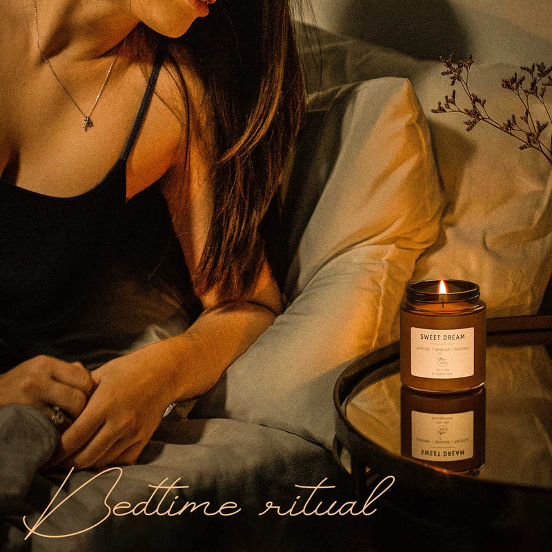 Sleep Candles Gifts for Women, Lavender Scented Candles Gift Set for Anxiety, Lavender Promotes Sleep, Chamomile Relieves Stress, Relaxation Gifts for Women Brown - NewNest Australia