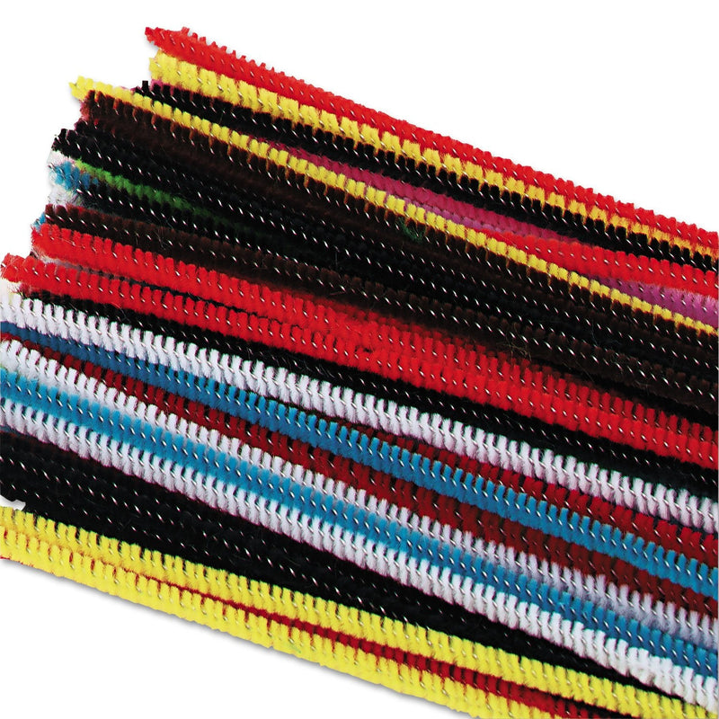 Chenille Kraft Regular Stems, 6 x 4 mm, Metal Wire, Polyester, Assorted, 100/Pack (CKC710001) - NewNest Australia
