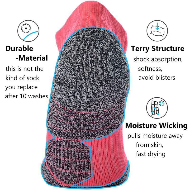 CWVLC Unisex Cushioned Compression Athletic Ankle Socks Multipack Large 3-pairs Watermelon - NewNest Australia