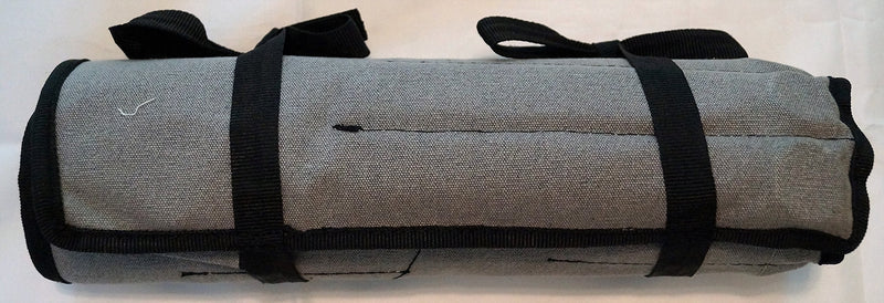 Bull Tools 26 Pocket | Hand Crafted | Dyed and Sand Washed | H.W.100% Cotton | 15 Oz. Duck Canvas | Garage Ready | Metric & SAE | Wrenches and Tools Bag Organizer Roll Up Pouch | Washed Black/Grey | Sand Washed Grey - NewNest Australia