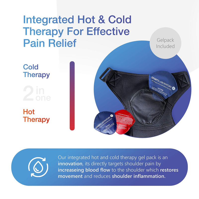 Shoulder Brace - Adjustable Shoulder Support for Women and Men with Hot and Cold Gel Pack - Shoulder Strap Support - Frozen Shoulder Relief and Rotator Cuff Support - Sports Laboratory XSmall-Small (27-35inch) - NewNest Australia