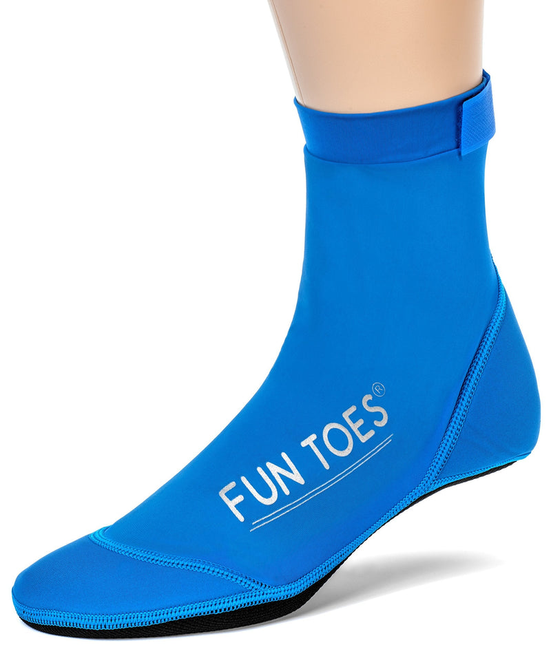 FUN TOES 2 Pairs BEACH SOCKS for Volleyball Soccer, Camping, Rafting, Diving and all sand sports X-Large Black-blue - NewNest Australia