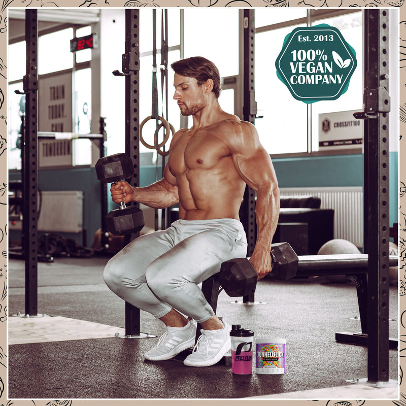 Pre-workout booster ICED TEA PEACH 440g - incredibly delicious - TUNNELBLICK training booster with citrulline, arginine, taurine, caffeine, guarana and magnesium - optimally high dosage - 100% vegan 20 portions (pack of 1) - NewNest Australia