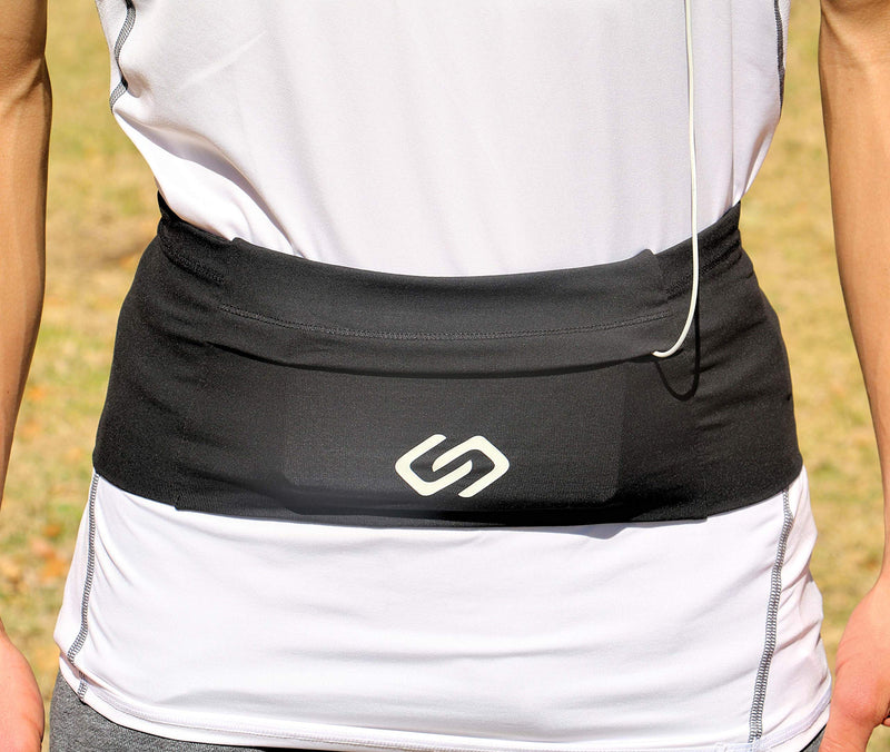 Sporteer VersaMod Running Belt, Workout Waist Pack, Travel Money and Passport Belt for Smartphones and Personal Items (Small, Black) Small - NewNest Australia