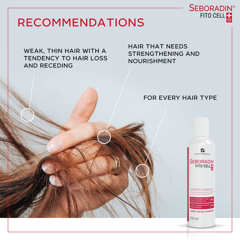 SEBORADIN FITO CELL Hair Shampoo for Stronger Hair 200 ml | Hair Loss and Regrowth | Swiss Technology Stem Cells Phytocelltec Malus Domestica | Hair & Scalp Treatment | Hair Care Hair Products - NewNest Australia
