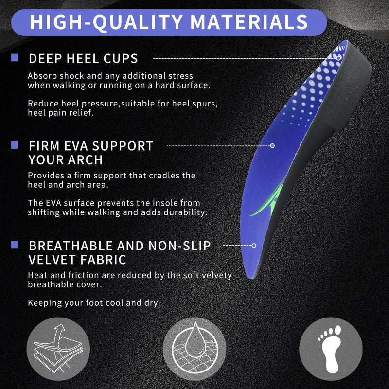 FitFeet High Arch Support Insoles，3/4 Length Orthotic Foot Inserts for Flat Feet Over-Pronation Plantar Fasciitis Heel Pain Relief Shoe Insoles for Men and Women Running Sports, L Large (8.5-10.5 UK) - NewNest Australia