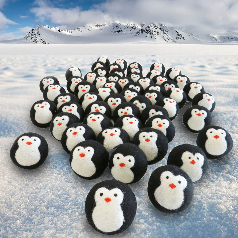 Friendsheep Wool Dryer Balls, Organic Fair Trade Reusable Fabric Softener, Extra Large, 6 Pack, Black Penguin - Cool Friends - NewNest Australia