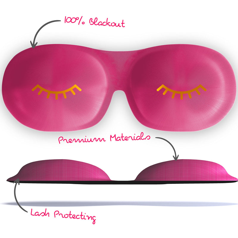 SMUG 100% Blackout Sleep & Eye Mask | Eyelash Extension Friendly | Eye Masks for Sleeping | Sleep Masks for Women & Men | Straps for Dream Comfort & Adjustability | Pink Wink - NewNest Australia
